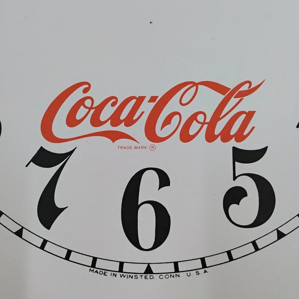 Vintage Coca Cola Clock Face Made in Winsted Conn USA Advertising